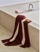Handdoek Bath Sheet Stripe 100 x 150 | burgundy