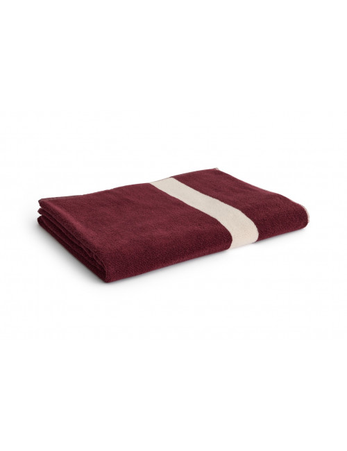 Handdoek Bath Sheet Stripe 100 x 150 | burgundy