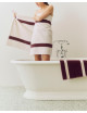 Handdoek Stripe 70 x 140 | burgundy