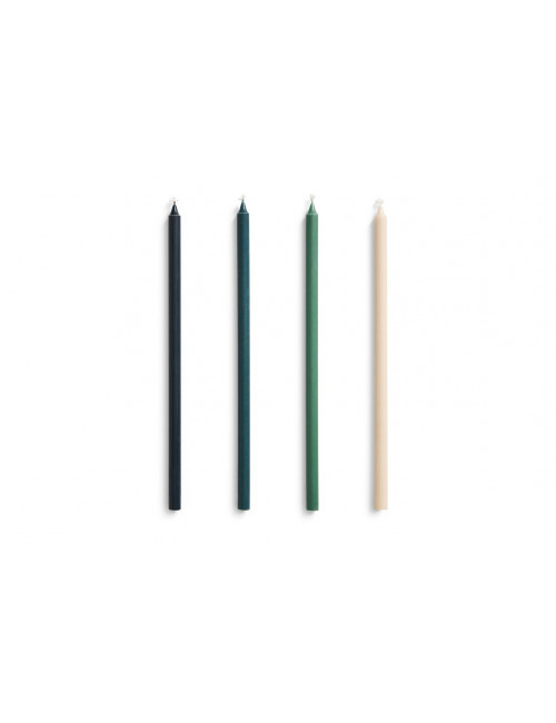 Kaarsen Slim (set van 4) | green/dark green
