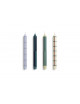 Kaarsen Pattern (set van 4) | greens/silver