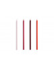 Kaarsen Slim (set van 4) | pink/red