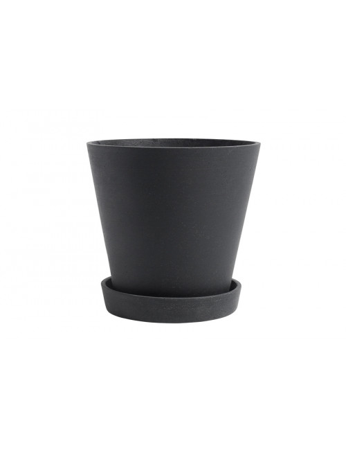 Flowerpot with Saucer XL | black