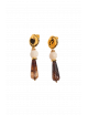 Oorbellen Goud Poca | gold brown