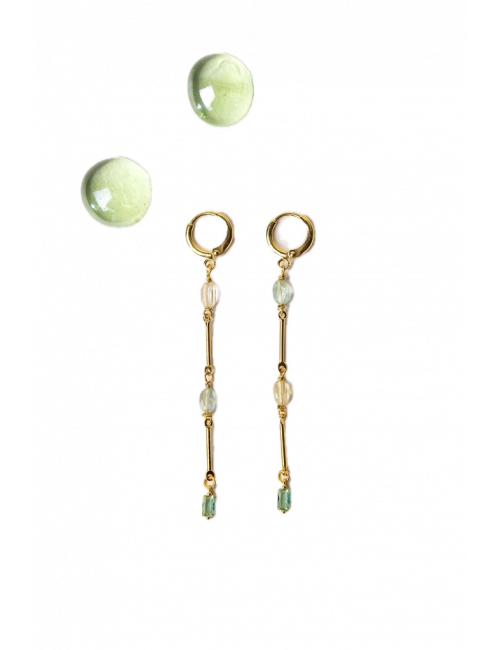 Oorbellen Goud Fiti | gold blue green