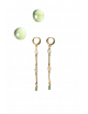 Oorbellen Goud Fiti | gold blue green