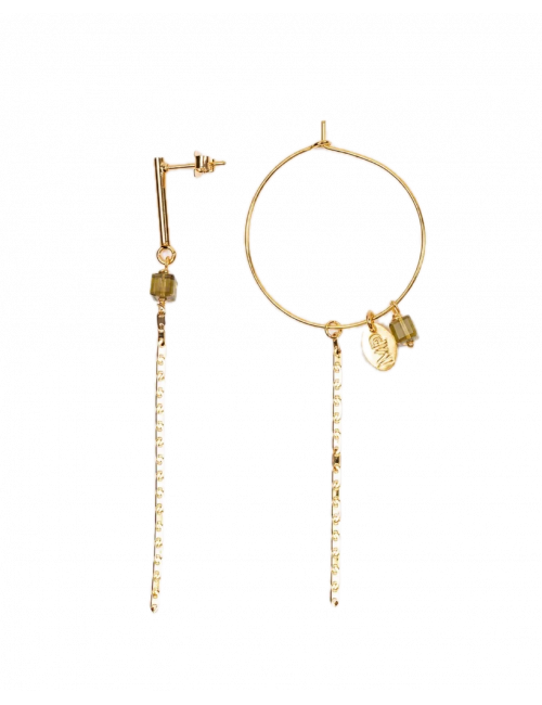 Asymmetrische Oorbellen Vipy | goud/khaki