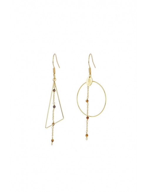 Asymmetrische Oorbellen Goud | goudbruin
