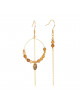 Asymmetrische Oorbellen MP | goud/caramel