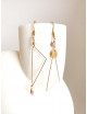 Asymmetrische Oorbellen Mei | goud/roze