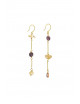 Asymmetrische Oorbellen Idyl | goud/purple