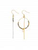 Asymmetrische Oorbellen MP | goud/khaki
