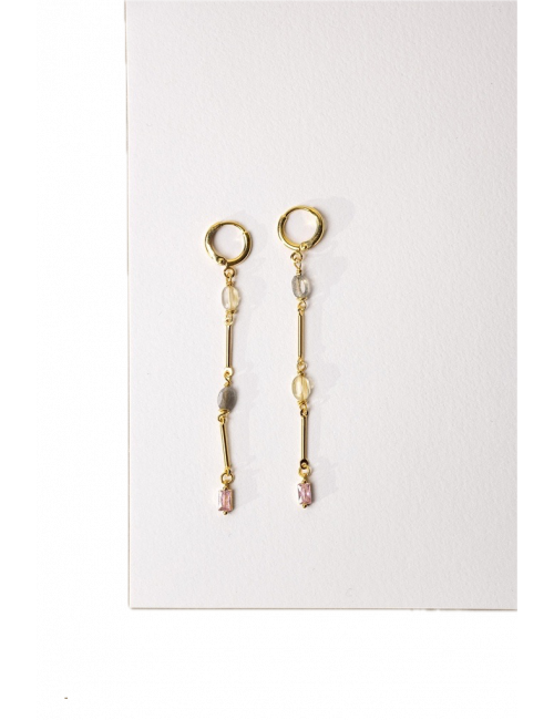 Oorbellen Goud Fiti | gold/roze