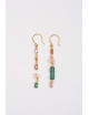 Asymmetrische Oorbellen Very | goud/roze/groen