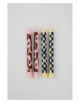 Kaarsen (set van 4) | roze/geel