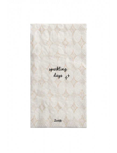 Servetten Rechthoek Sparkling Days | wit/zand/zwart