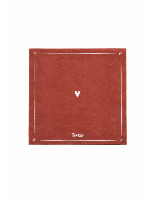 Servetten Vierkant Liefde & Geluk | rood/wit
