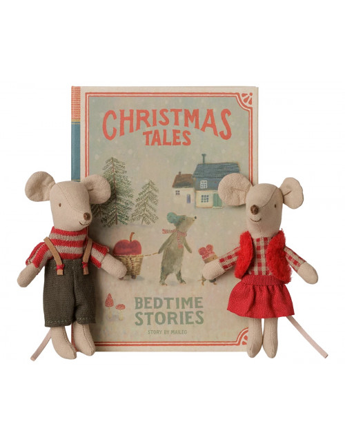 Kerstmuis Tweeling in Boek | kleine zus/kleine broer