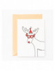 Wenskaart | reindeer dressed as a reindeer