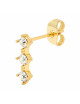 Oorbel 3 Crystals | goud