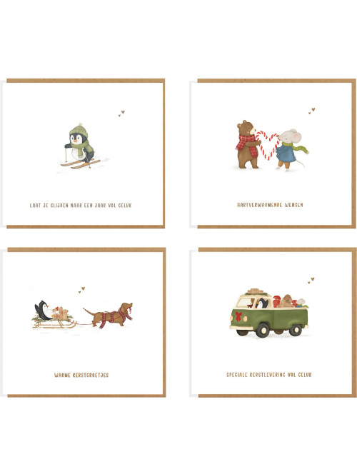 Box Kerstkaarten | 2 x 4 designs