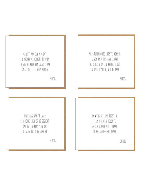 Box Kerstkaarten (set van 8) | 2 x 4 designs