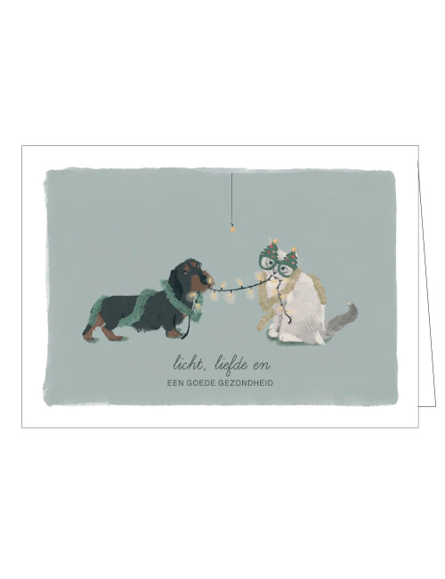 Set Kerstkaarten (5 stuks) | licht, liefde en een goede gezondheid