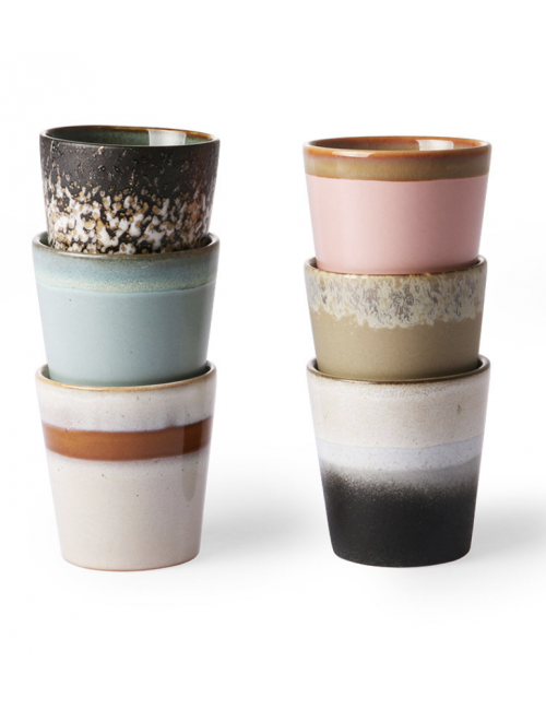 70's Ceramics Koffiebekers (set van 6) | oberon