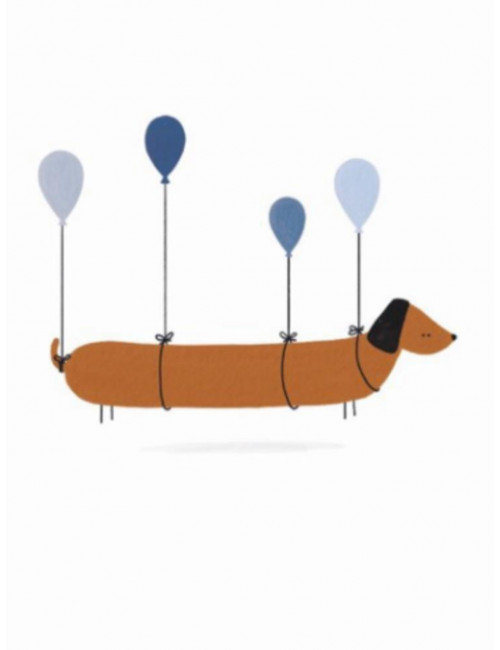 Wenskaart nr. 43 | hondje met ballonnetjes