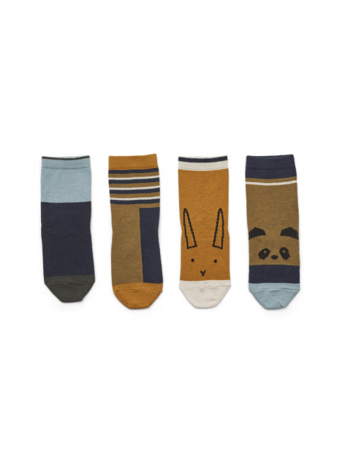 Silas cotton socks (4pack) | olive green multi mix