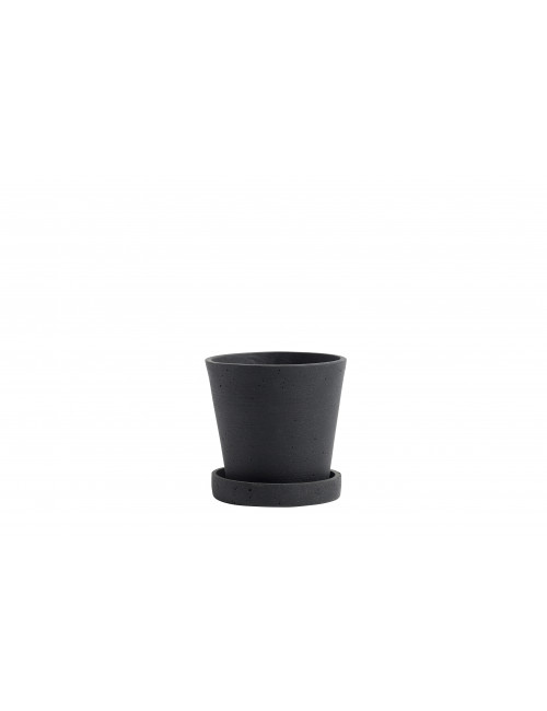 Flowerpot with Saucer S | black