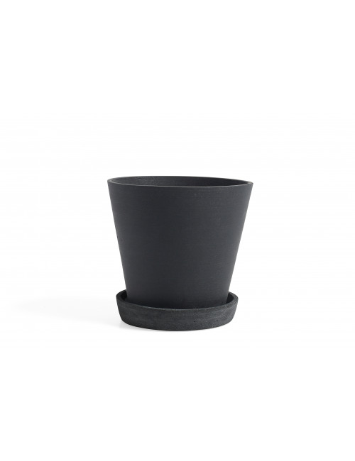 Flowerpot with Saucer L | black