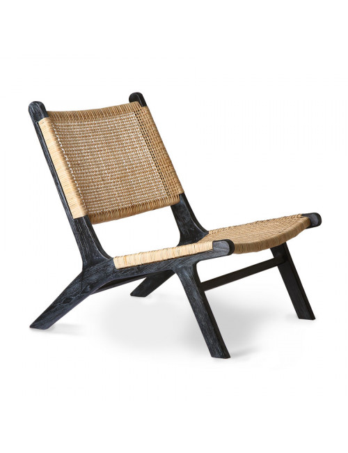 Webbing Lounge Chair - Black/Natural
