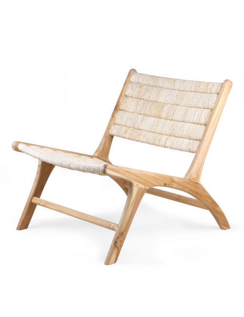 Abaca/Teak Lounge Chair - Natural