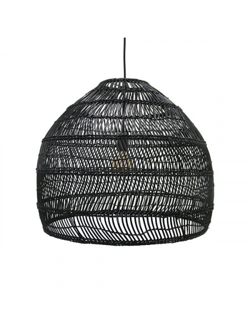 Wicker Pendant Lamp Ball Medium - Black