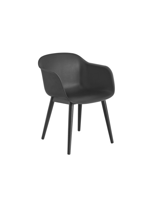 Fiber Armchair | black/wood base