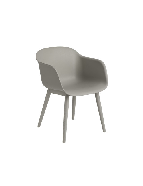 Fiber Armchair | grey/wood base