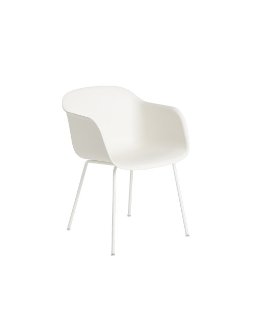 Fiber Armchair | white/wood base