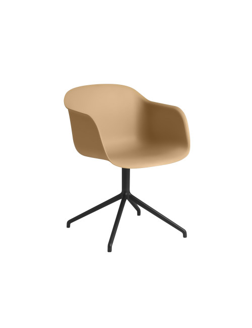 Stoel Fiber Armchair Swivel Base | oker/zwart