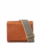 Handtas Audrey Mini | cognac classic leather checkered strap