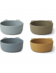 Iggy Silicone Bowls (4-pack) |  golden caramel/blue multi mix