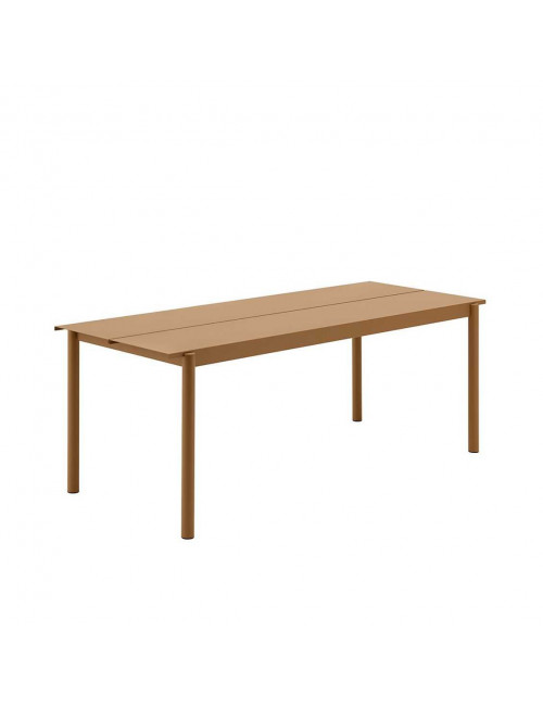 Linear Steel Table | 200cm/burnt orange