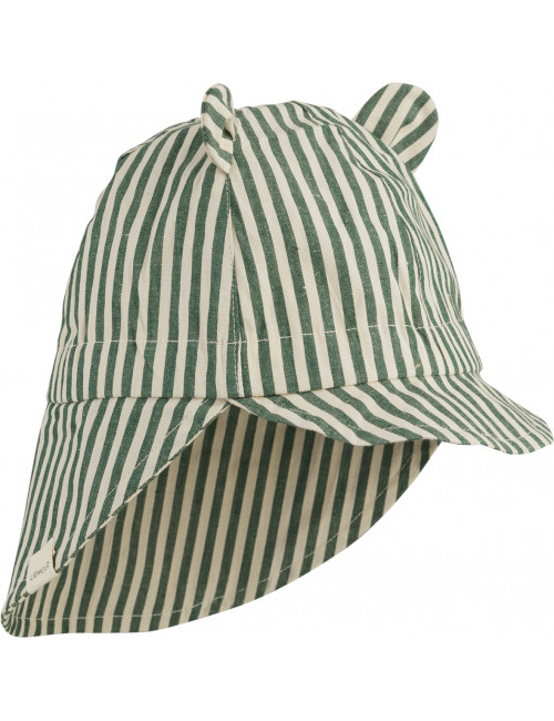 Sun Hat Gorm | stripe: garden green/sandy
