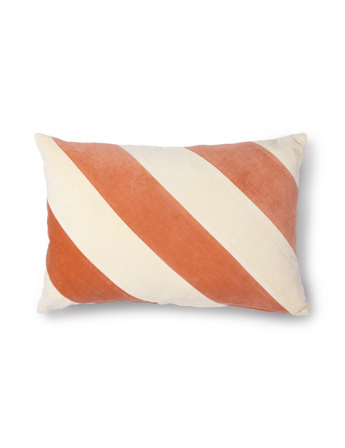 Kussen Striped Velvet (40x60) | peach/cream