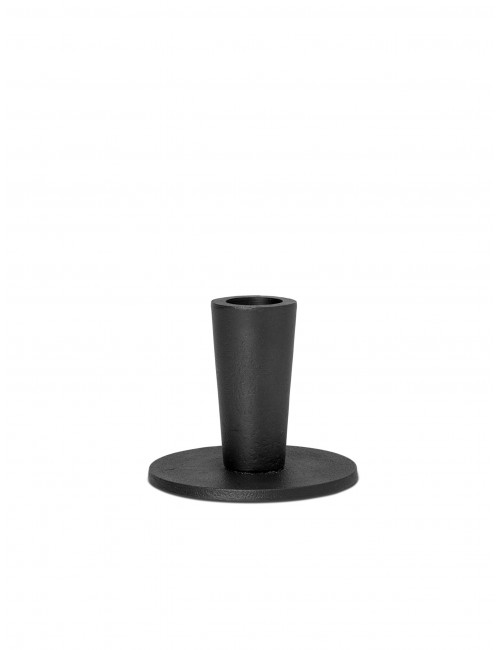 Hoy Casted Candle Holder | low/black