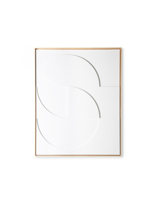 Framed Relief Art Panel | white large 83x103cm