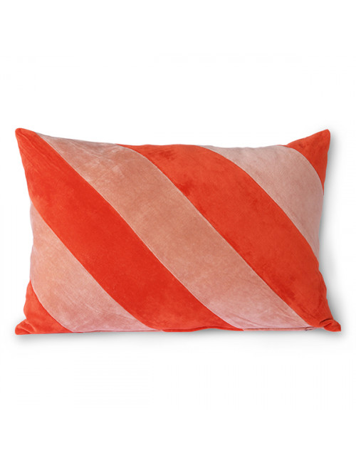 Striped Velvet Kussen (40x60) | red/pink
