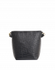 Bobbi Bucket Bag Midi | black croco classic leather