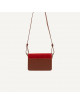 Schoudertas Coloré | small | faded burgundy + poppy red