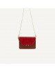 Schoudertas Coloré | small | faded burgundy + poppy red